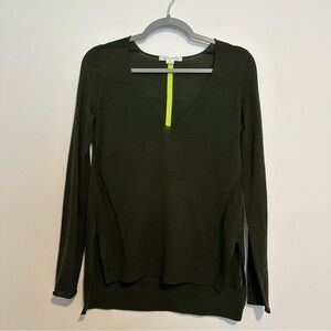 Duffy wool and cashmere green v-neck sweater